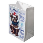 Funny Cartoon Dog kerstgroet Medium Cadeauzakje (Voorkant Gekanteld)
