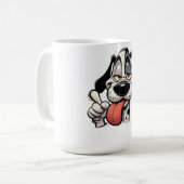 funny cartoon dog mug with tongue out (Devant gauche)