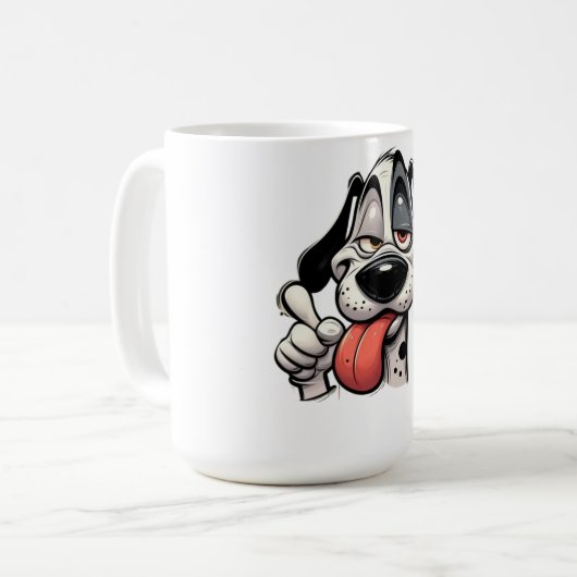 funny cartoon dog mug with tongue out (Devant gauche)