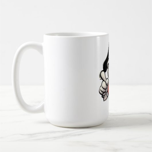 funny cartoon dog mug with tongue out (Gauche)