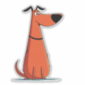 Funny Cartoon Dog Sticker (Voorkant)