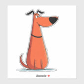 Funny Cartoon Dog Sticker (Vel)