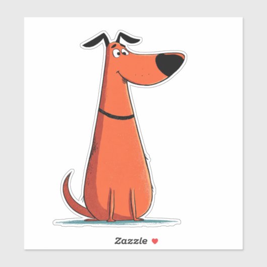 Funny Cartoon Dog Sticker (Vel)