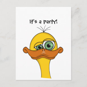 Funny Cartoon Duck Aankondigingskaart
