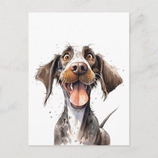 Funny Cartoon Duitse Pointer Dog Briefkaart (Voorkant)