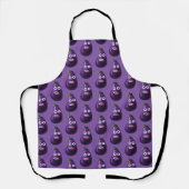 Funny Cartoon Eggplant Pattern Paarse Vegetarian Schort (Voorkant)