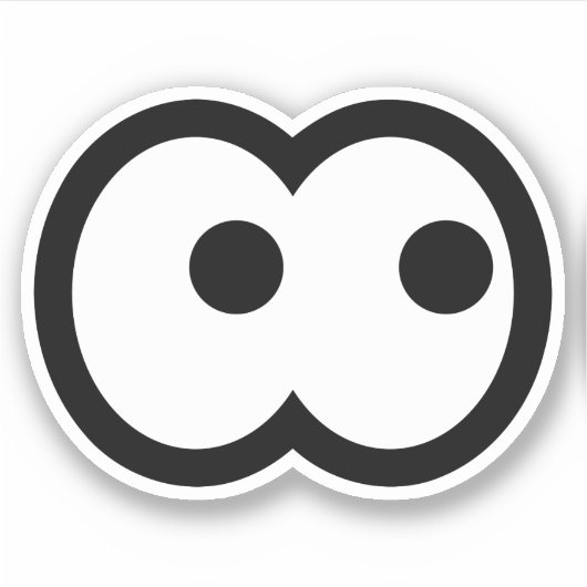 Funny Cartoon Eyeball Vinyl Sticker (Voorkant)