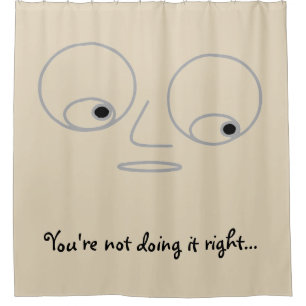 Funny Cartoon Face met enorme ogen Douchegordijn