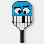 Funny cartoon face pickleball paddle met initialen (Achterkant)