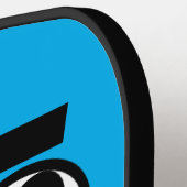 Funny cartoon face pickleball paddle met initialen (Links Detail)