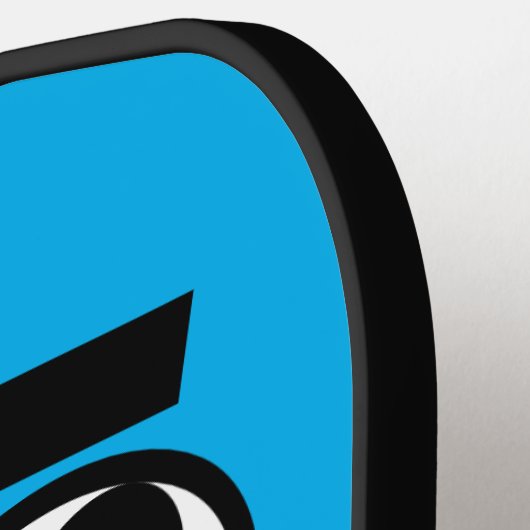 Funny cartoon face pickleball paddle met initialen (Links Detail)