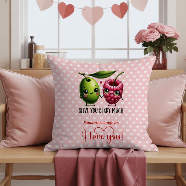 Funny Cartoon Food Valentine Pillow Personalized Kussen (Funny Cartoon Food Valentine Pillow Personalized)