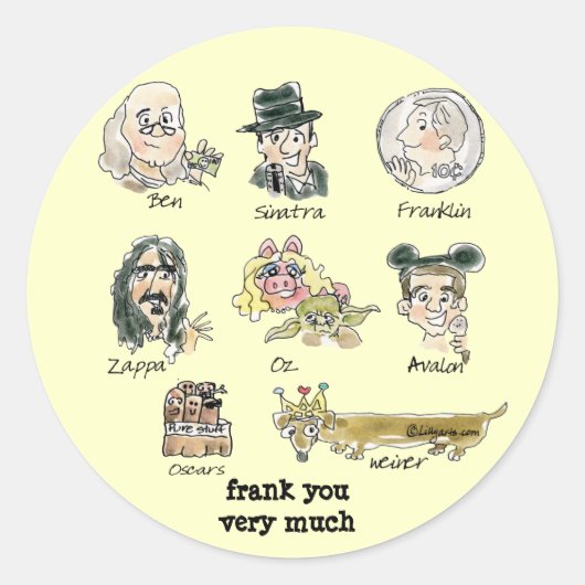 Funny Cartoon Frank Je bent erg veel Sticker (Voorkant)