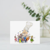 Funny Cartoon French Chef Briefkaart (Staand voorkant)