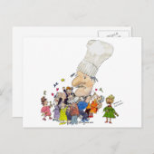 Funny Cartoon French Chef Briefkaart (Voorkant / Achterkant)