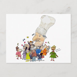 Funny Cartoon French Chef Briefkaart