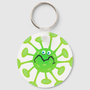 Funny Cartoon Germ Bacteria Sleutelhanger
