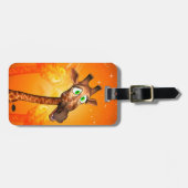 Funny cartoon giraffe bagagelabel (Voorkant horizontaal)