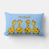 Funny Cartoon Giraffes op Blue Children's Custom Kussen (Voorkant)