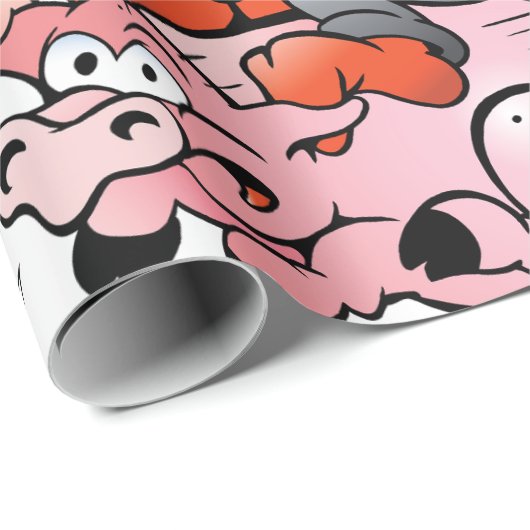 Funny Cartoon Gnome Riding Flying Pig Cadeaupapier (Rol Hoek)