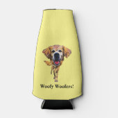 Funny Cartoon Golden Retriever Flessenkoeler Flesjeskoeler (Voorkant)
