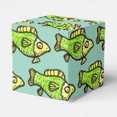 Funny Cartoon Green Fish Drawing Bedankdoosjes (Achterkant)