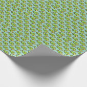 Funny Cartoon Green Fish Drawing Cadeaupapier (Hoek)