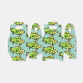 Funny Cartoon Green Fish Drawing Favor Boxes Bedankdoosjes (Uitgevouwen)