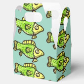 Funny Cartoon Green Fish Drawing Favor Boxes Bedankdoosjes (Geopend)