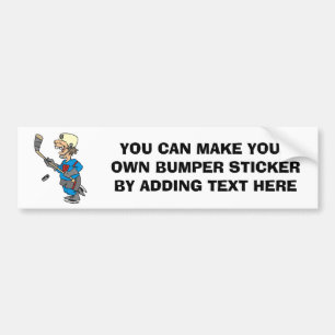 Funny Cartoon Hockey Player T-shirts en cadeautjes Bumpersticker
