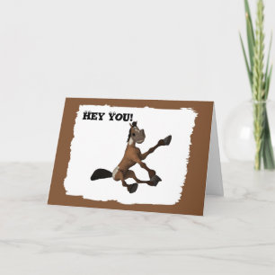 Funny Cartoon Horse Birthday Card Kaart