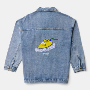 Funny cartoon ijzerwas illustratie denim jacket
