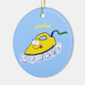 Funny cartoon ijzerwas illustratie keramisch ornament (Links)