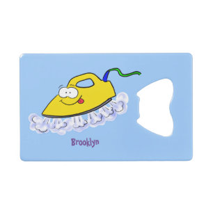 Funny cartoon ijzerwas illustratie kredietkaart flessenopener