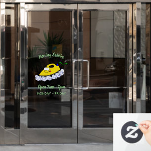 Funny cartoon ijzerwas illustratie raamsticker