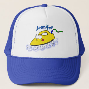 Funny cartoon ijzerwas illustratie trucker pet