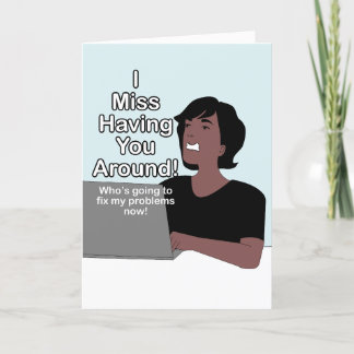 Funny Cartoon ik Miss You Bedankkaart