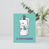 Funny cartoon illustratie briefkaart (Staand voorkant)