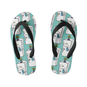 Funny cartoon illustratie kinder teenslippers