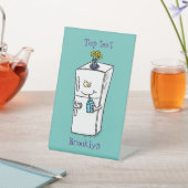 Funny cartoon illustratie reclamebord met voetstuk (Insitu)