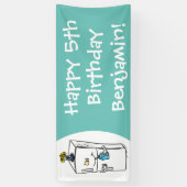 Funny cartoon illustratie spandoek (Verticaal)