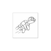 Funny Cartoon Jetpack Turtle 2 Rubberstempel (Afrduk)