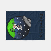 FUNNY CARTOON KOE ALIEN ABDUCTION FLEECE BLANKET DEKEN (Voorkant (Horizontaal))