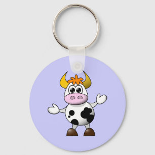 Funny Cartoon Koe Sleutelhanger