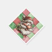 Funny Cartoon Laughing Santa Servet (Hoek)
