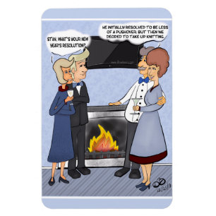 Funny Cartoon Magnet over de resolutie van het nie Magneet