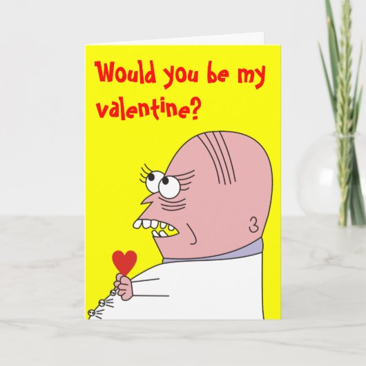 Funny Cartoon Man Valentine's Day Greeting Card Feestdagen Kaart (Voorkant)