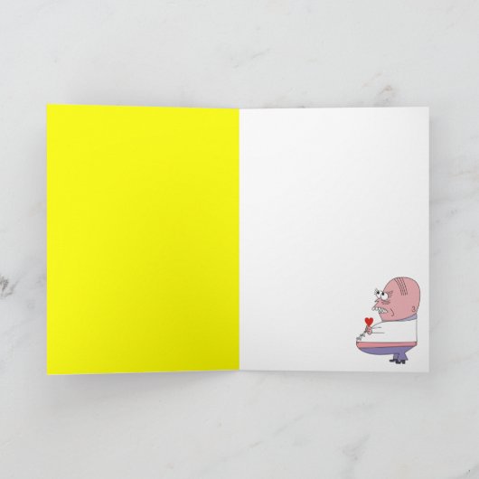 Funny Cartoon Man Valentine's Day Greeting Card Feestdagen Kaart (Binnen)