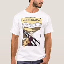 Funny Cartoon met hond T-Shirt