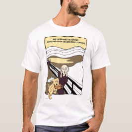 Funny Cartoon met hond T-Shirt
